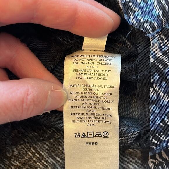 Anthropologie Gretchen Smocked Tunic Size M Blue Black Sheer Fairy Whimsigoth - Picture 7 of 11